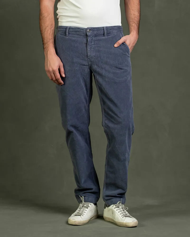 Kuyichi Kuyichi Herren vegan Chino Darren Cord Crown Blue, Blau, – Produktbild 1 von 2