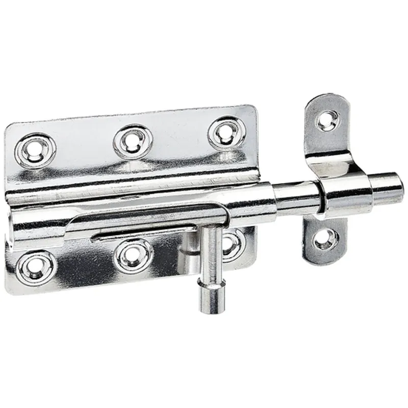 Alberts ALBERTS Bolzenriegel, mit befestigter Schlaufe, Edelstahl, Platte LxB 80x59 mm, Ges.-L122mm – Produktbild 1 von 1