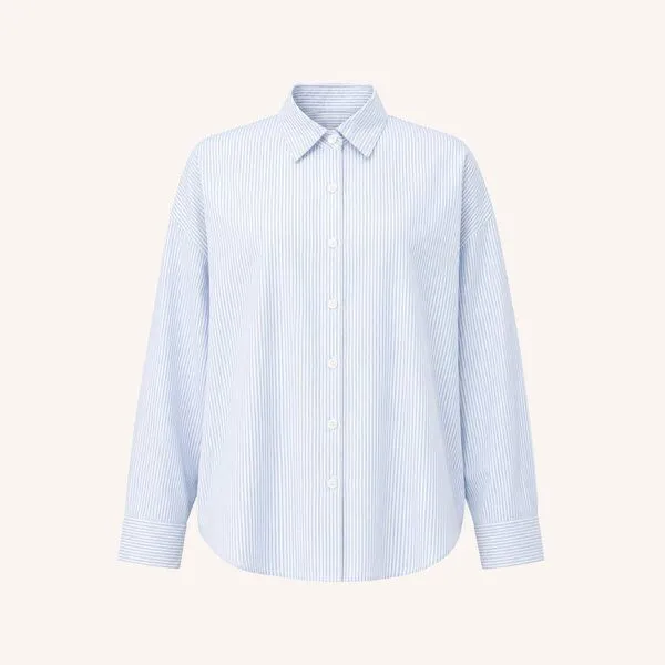 NORDLICHT NORDLICHT Gestreifte Bluse Mieke, Hellblau, – Produktbild 4 von 4