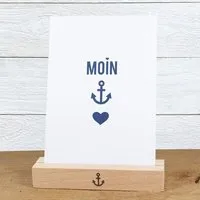 Bow & Hummingbird Bow & Hummingbird Maritime Postkarte "Moin-Anker-Herz" aus Recyclingpapier – Produktbild 1 von 1