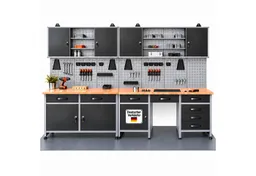 ONDIS24 Werkstatt-Set Herkules 280 cm Werkbank 8 Schubladen Hängeschränke Lochwand – Produktbild 1 von 1