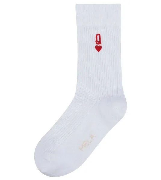 MELA MELA Gerippte Socken Queen & King aus Biobaumwoll-Mix, Weiß, – Produktbild 1 von 1