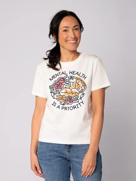 watapparel watapparel T-Shirt Frauen Mental Health, Off white, – Produktbild 1 von 4