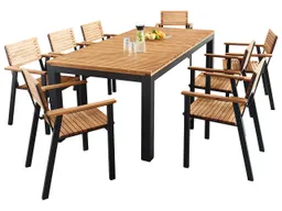 Rondo Gartenmöbel-Set 'Sassa' 9-teilig, 8 Sessel, 1 Tisch 200 x 100 cm – Produktbild 1 von 1