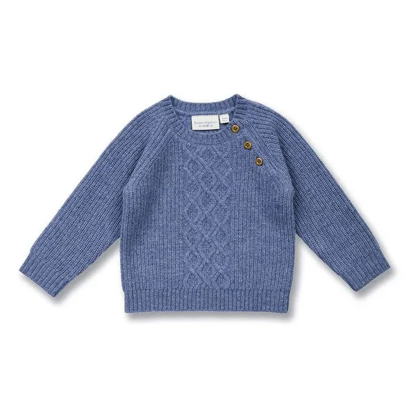 Sense Organics Sense Organics Baby Wollpullover, Modell DIBOO, Denimblau melange, – Produktbild 1 von 3