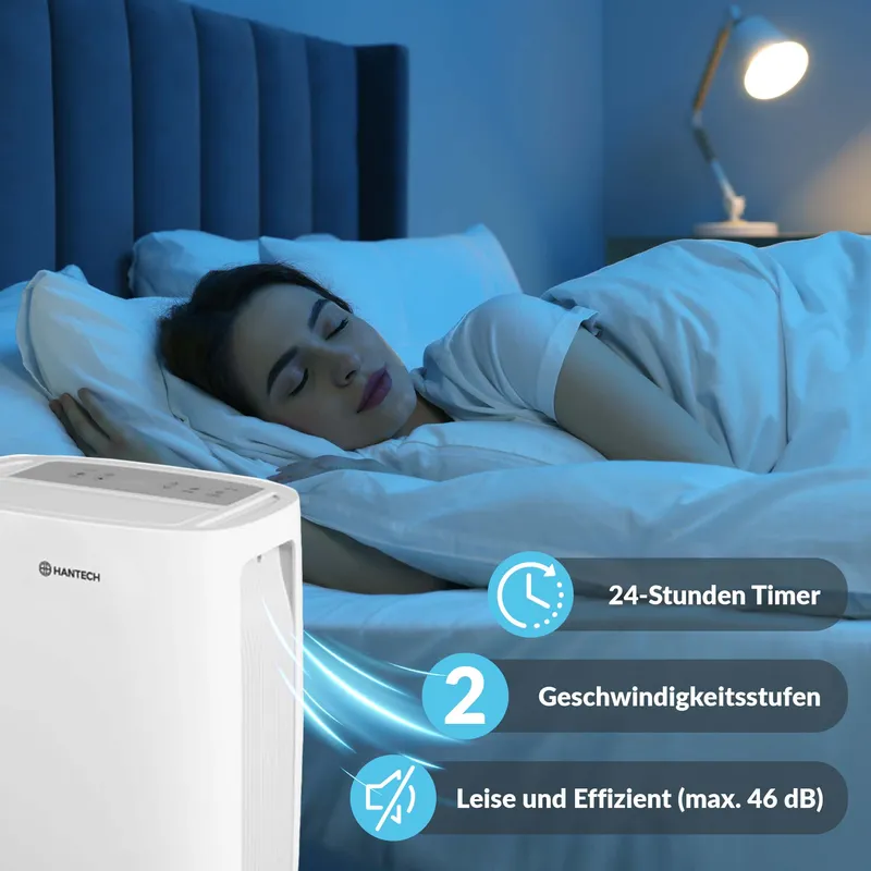 HANTECH HANTECH Luftentfeuchter 20L/Tag Timer Leise Raumentfeuchter Entfeuchter bis 32m² – Produktbild 6 von 8
