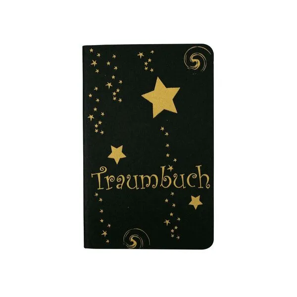 HANDGEDRUCKT HANDGEDRUCKT schwarzes Notizheft "Traumbuch" ca. DIN A6, liniert – Produktbild 1 von 3