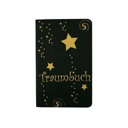 HANDGEDRUCKT HANDGEDRUCKT schwarzes Notizheft "Traumbuch" ca. DIN A6, liniert – Produktbild 1 von 1