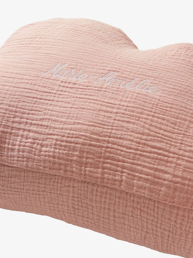 Vertbaudet Deko-Kissen WOLKE aus Musselin Bezug abnehmbar Kinderzimmer personalisierbar pudrig, Pudrig rosa, – Produktbild 3 von 3