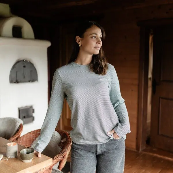 NORDLICHT NORDLICHT Gestreiftes Oversize Langarmshirt Alva, Grün, – Produktbild 2 von 4