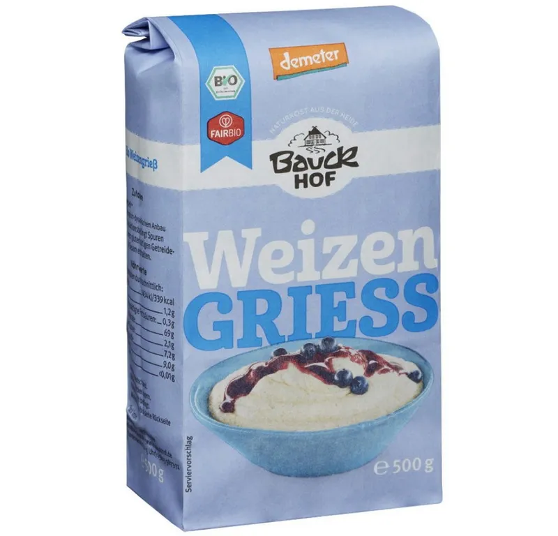 Bauck Mühle Mehl Weizenvollgrieß 500g 3er Pack – Produktbild 1 von 1
