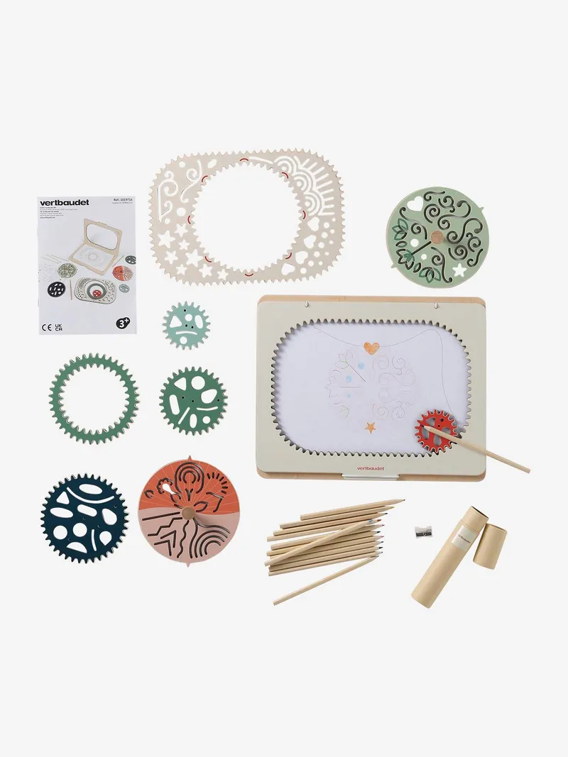 Vertbaudet Kreativ-Set Spiralen und Mandalas aus FSC®-Holz, Braun, – Produktbild 3 von 4