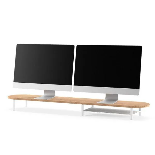 Woodcessories Woodcessories Monitorständer aus nachhaltigem Holz, Eiche/weiß, – Produktbild 1 von 8