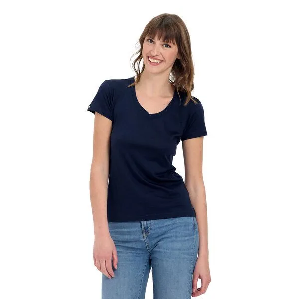 Woolona Woolona V-Shirt - CALIMA - 100% Merinowolle, Navy, – Produktbild 1 von 2