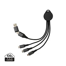 XD Xclusive XD XCLUSIVE Terra 6-in-1-Ladekabel aus RCS recyceltem Aluminium, grau, Grau, – Produktbild 1 von 1