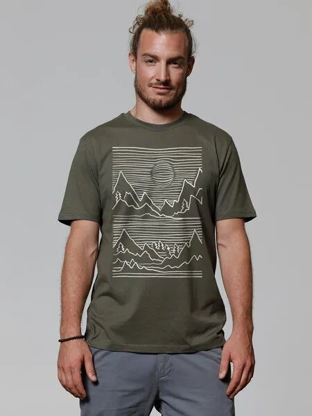 watapparel watapparel T-Shirt Unisex Mountains, Khaki, – Produktbild 2 von 3