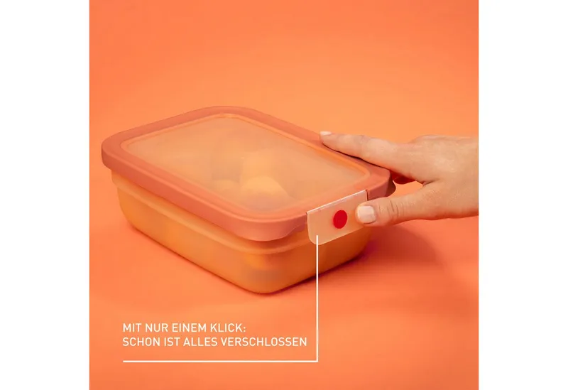 EMSA EMSA 3er-Set Frischhaltedosen aus Kunststoff "oneClick" 0,5l, 1,2l, 2,3 l, Orange, – Produktbild 1 von 6