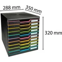 Exacompta Exacompta Schubladenbox Modulo "Black Office", DIN A4+, 10 Schubladen, schwarz/harlekin – Produktbild 1 von 1