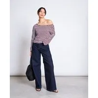 JAN N JUNE JAN 'N JUNE Offshoulder-Longsleeve ARBA gestreift, Red/blue striped, – Produktbild 1 von 1