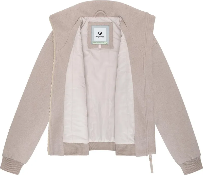 ragwear ragwear Outdoorjacke Toscia angesagte oversized Übergangsjacke in Woll-Optik, Beige|braun, – Produktbild 1 von 5