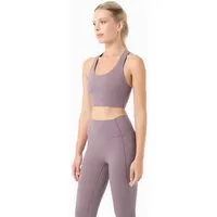 ORGANICATION ORGANICATION BEVINN | Cross-Strap Sport Bralette aus recyceltem Polyamid, Dirty lilac, – Produktbild 1 von 1