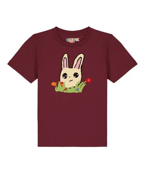 watabout.kids watabout.kids T-Shirt Kinder Osterhase mit Blumen, Burgundy, – Produktbild 1 von 3