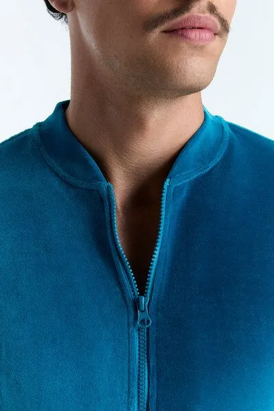 Leela Cotton Leela Cotton Unisex Jacke, Ozeanblau, – Produktbild 3 von 4