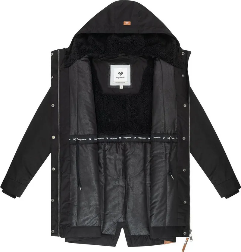 ragwear ragwear Kurzmantel Cannas YOUMODO Kurzer Damen Mantel mit verstellbarer Kapuze, Schwarz, – Produktbild 1 von 4