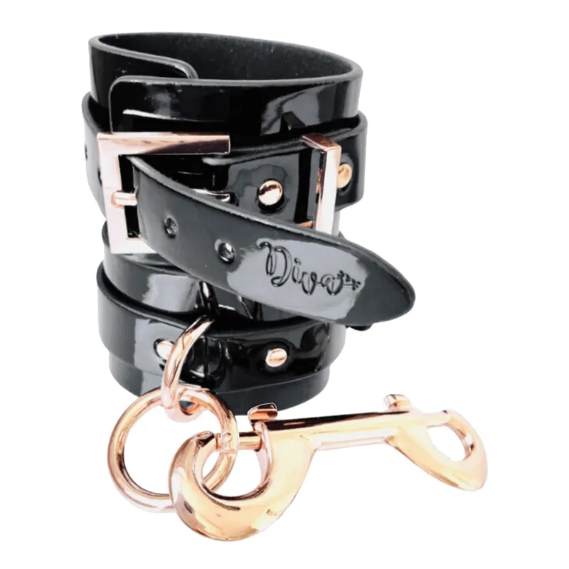 Kinky Diva Kinky Diva High Gloss Bondage Ankle Cuffs, Schwarz, – Produktbild 1 von 1
