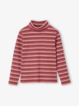 Vertbaudet Geripptes Mädchen Rollkragen-Shirt – Produktbild 1 von 1