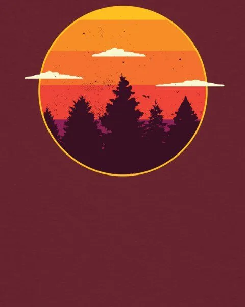 watapparel watapparel T-Shirt Frauen Sunset forest, Burgundy, – Produktbild 3 von 3