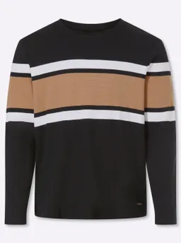 marco donati Langarmshirt schwarz-camel – Produktbild 1 von 1