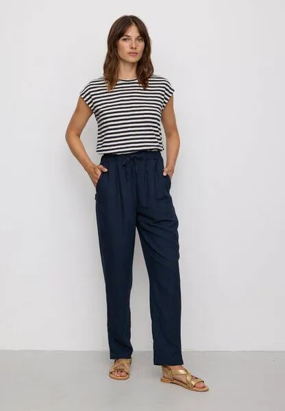 recolution Damen Hose aus Leinen und LENZING ECOVERO Viskose Mix - MOONFLOWER - recolution, Navy (blau), – Produktbild 1 von 4
