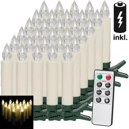 Casaria® Casaria Deuba 30er Kerzen mit Fernbedienung weiß incl. Batterien – Produktbild 1 von 1