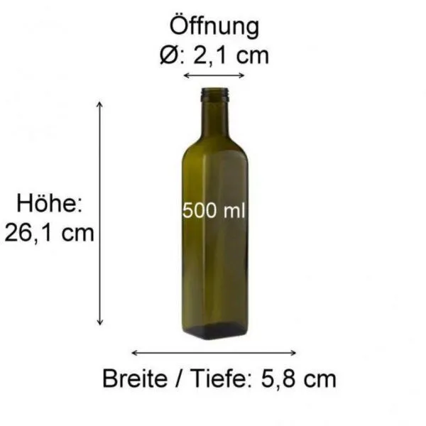 mikken mikken 2er Set Ölflaschen 100 ml - 1000 ml mit Ausgießer braune / grüne Glasflasche – Produktbild 3 von 4
