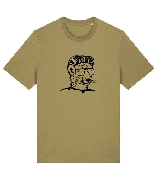 päfjes päfjes Gepard die Rakete Fahrrad Gravel - Unisex Männer Bio Unifarben T-Shirt, Faded olive (grün), – Produktbild 1 von 4