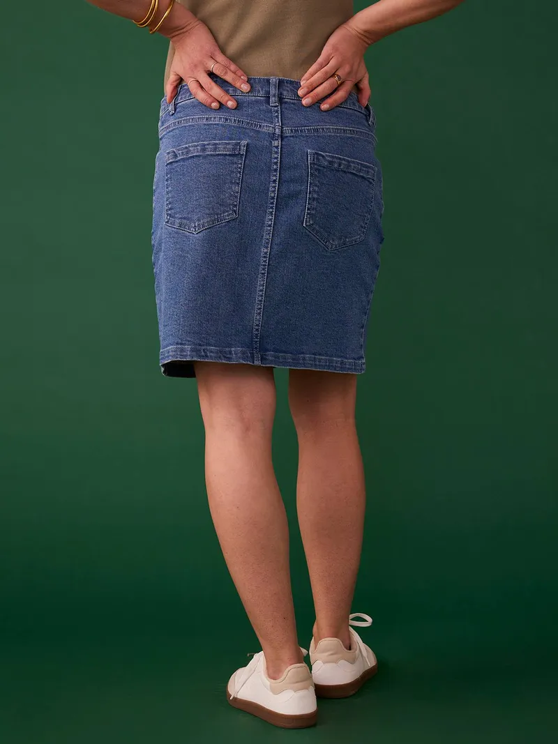 Envie De Fraise Kurzer Jeansrock für die Schwangerschaft ENVIE DE FRAISE, Blue stone, – Produktbild 4 von 4