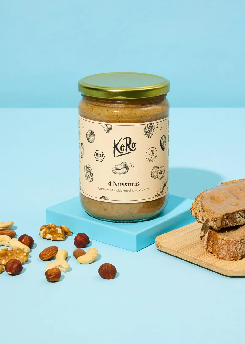 KoRo Bio 4 Nussmus aus Cashew, Mandel, Haselnuss und Walnuss 500 g – Produktbild 2 von 5