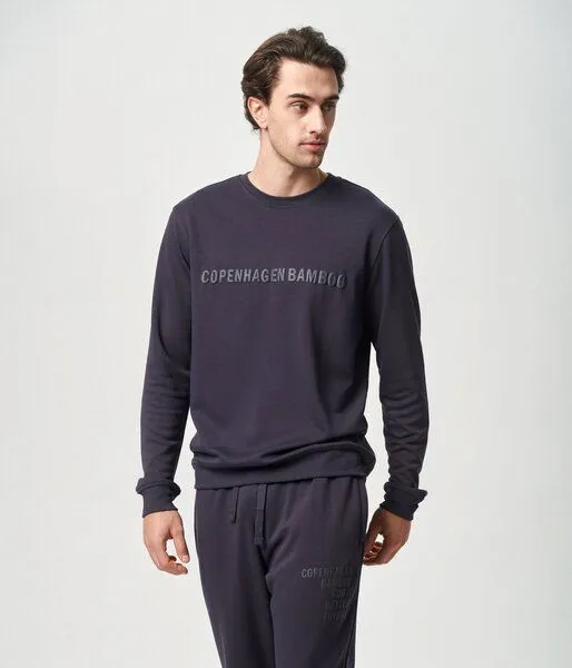 Copenhagen Bamboo Dunkelgraues Sweatshirt aus Bambus mit Logo – Produktbild 3 von 4