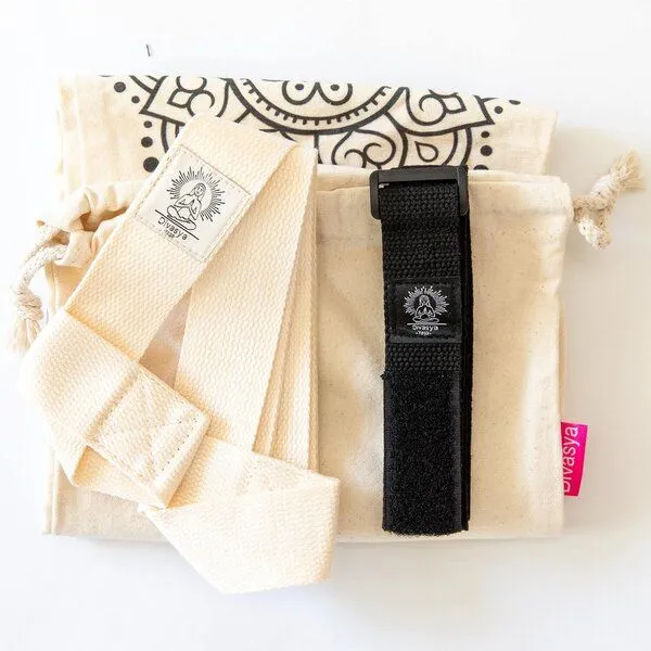 Divasya Divasya Yogamatten Trage-Set: Baumwollgurt | Fixiergurt | Schutzhülle, Tragegurt gelb, – Produktbild 3 von 3