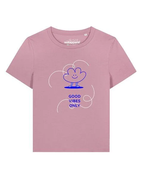 watapparel watapparel T-Shirt Frauen Good vibes only, Lilac dream, – Produktbild 1 von 2