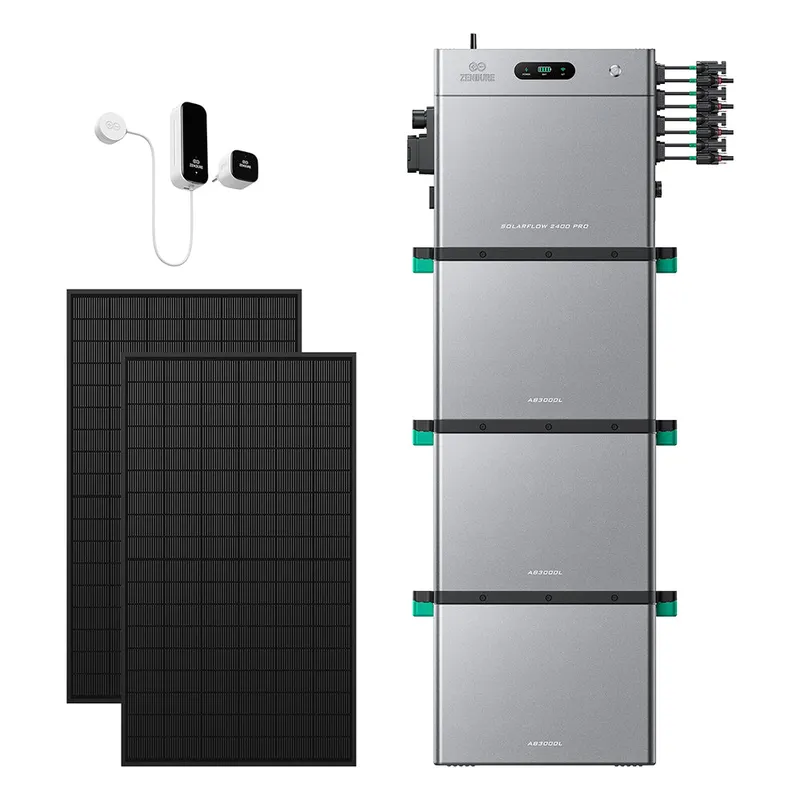 Zendure Deutschland Zendure SolarFlow 2400 Pro | 2400W Bi-direktionaler Balkonkraftwerk-Speicher, SolarFlow 2400 Pro + Smart Meter D0 (2.4 kWh) / 3*AB3000L (8.64 kWh) / 2*450W Bifaziale (1170Wp Max) – Produktbild 1 von 1
