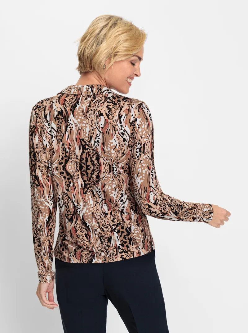 Witt Poloshirt camel-terra-bedruckt, Camel-terra-bedruckt, – Produktbild 1 von 2