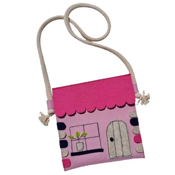 Frida Frida Kindertasche Haus rosa Wollfilz – Produktbild 1 von 3