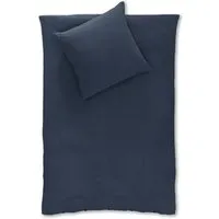 jilda tex jilda-tex Musselin-Bettwäsche Medina 100% Bio-Baumwolle Made in Green in naturfarben, Dunkelblau, – Produktbild 1 von 1