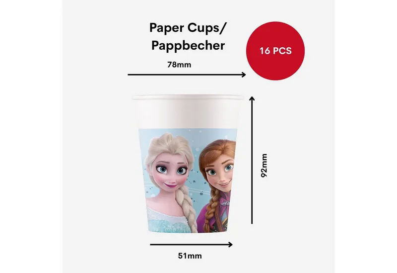 Procos Einweggeschirr-Set Frozen Partygeschirr Set 52-tlg Kindergeburtstag Eiskönigin Teller, 16 Personen, Bunt, – Produktbild 3 von 4