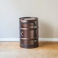 Lockengelöt Lockengelöt Nachttisch/Couchtisch mit Tür aus einem kleinen Ölfass, Kupfer, – Produktbild 2 von 3