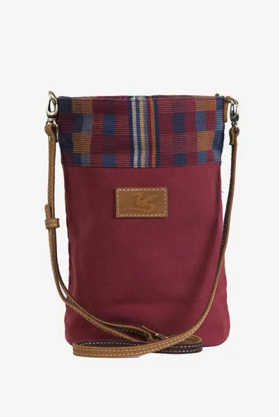 Dragolina Dragolina Umhängetasche Willow mit Webstoff der Pwo Karen, Terracotta karo (rot), – Produktbild 3 von 3