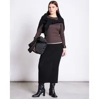 JAN N JUNE JAN N JUNE Midi Baumwoll Strick Rock EBBA GOTS, Schwarz, – Produktbild 1 von 1