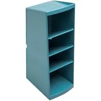 Exacompta Exacompta Ordnungshelfer "Multitower AutentiK" 4 Fächer, 230 x 80 x 110 mm, blau-grau – Produktbild 1 von 1